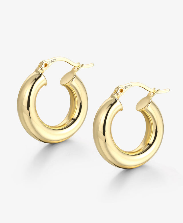 Classic Small Thick Tube Hoop Earrings