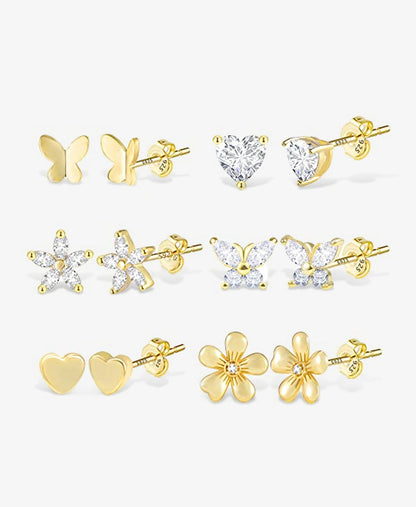 Assorted Small Gold Stud Set