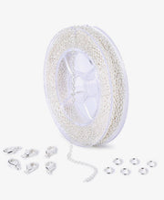 Silver Plated Solid Brass Thin Cable O Chain Spool