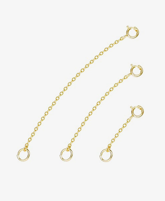 14K Gold Chain Extenders 1 2 3 Inches
