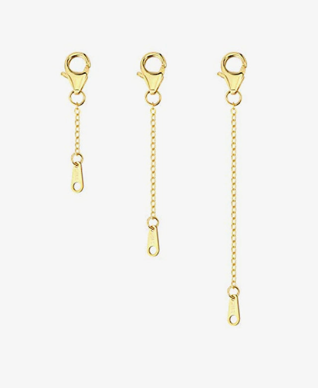 14K Gold Plated Extenders with Tag 1 2 3 Inches