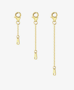 14K Gold Plated Extenders with Tag 1 2 3 Inches