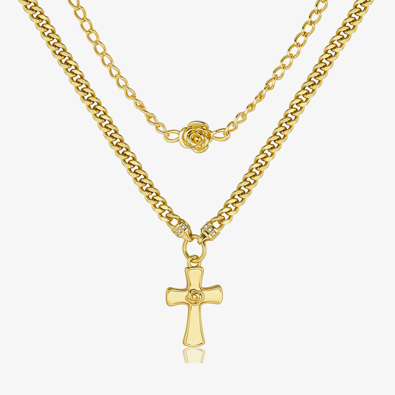 ALEXCRAFT Collana Girocollo Donna Argento E Acciaio, 3 Catene Multifilo Con Pendente, Minimal