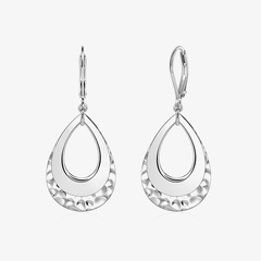 Hammered Layer Drop Earrings