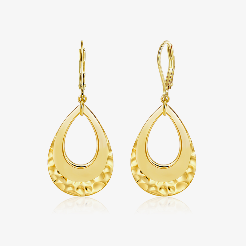 Hammered Layer Drop Earrings