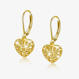 Heart Skeleton Dangle Drop Earrings