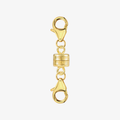Gold magnetic necklace clasp converter with S925 engraving and connecting rings