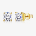 Asscher Cut Moissanite Stud Earrings
