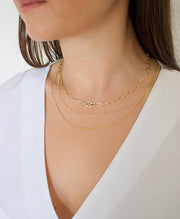 Plated Paper Clip Chain Necklace
