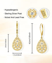 Filigree CZ Dangle Earrings
