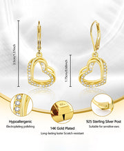 Romantic Layered Heart Drop Earrings