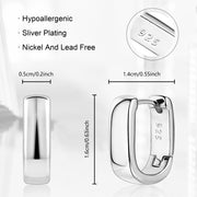 Alexcraft Chunky Huggie Earrings for Women 14K Gold Plated Small Square Trendy Hypoallergenic Sterling Silver Chunky Geometric Minimalist Hoops for Women Gift for Mom