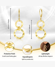 Double Open Circle Drop Earrings