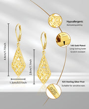 Geometric Filigree Drop Earrings