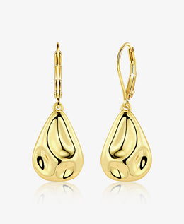 gold-hammered-waterdrop-earrings-waterproof