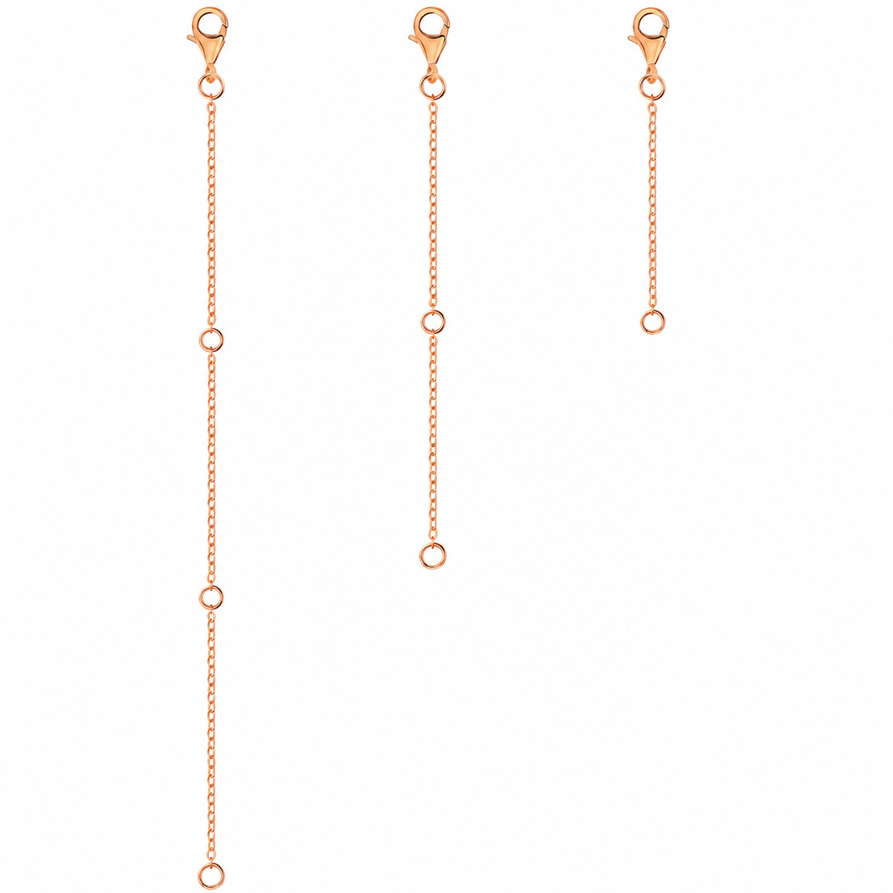 Flat Cross Chain Necklace Extender Set - 2, 4 & 6 Inch