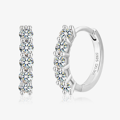 5-Stone Moissanite Huggie Hoop Earrings