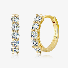 5-Stone Moissanite Huggie Hoop Earrings