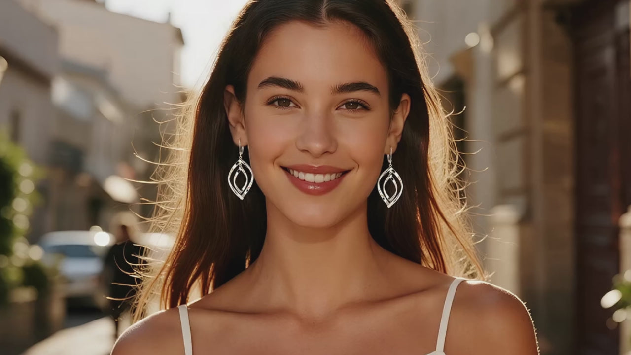 Double Twist Drop Earrings