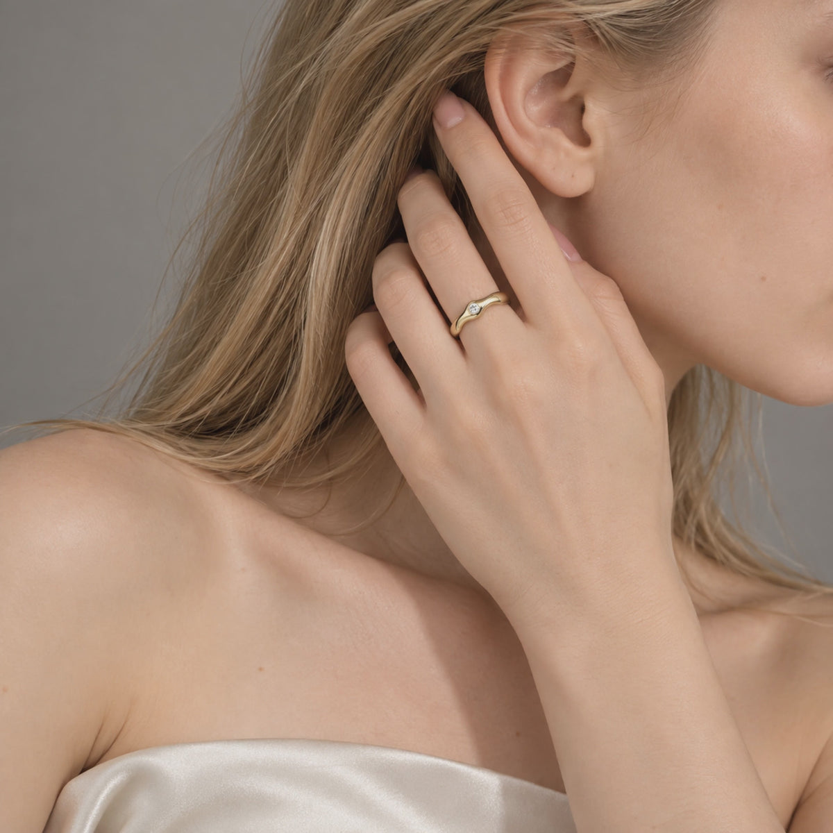 Flowline Soft Ripple Stackable Band Ring