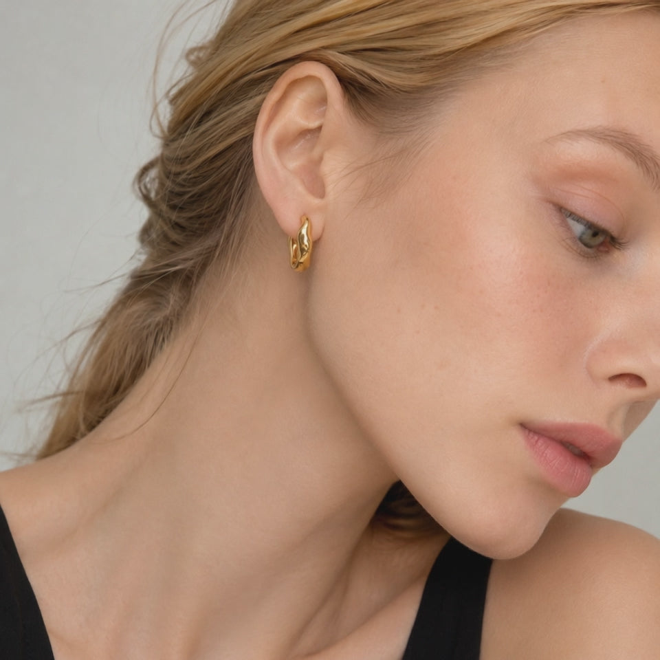 Flowline Sculpted Fluid Hoop Earrings