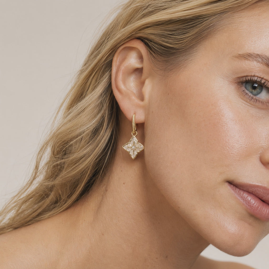 Shellstar Mother-of-Pearl Clover Star Drop Earrings