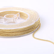 33 Feet 2 MM Gold Plated Solid Brass Curb Chain Link Spool - Alexcraft®