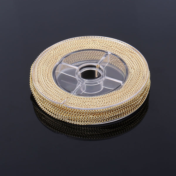 33 Feet 2 MM Gold Plated Solid Brass Curb Chain Link Spool - Alexcraft®