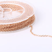 33 Feet 2MM Rose Gold Plated Brass Thin Cable O Chain Spool - Alexcraft®