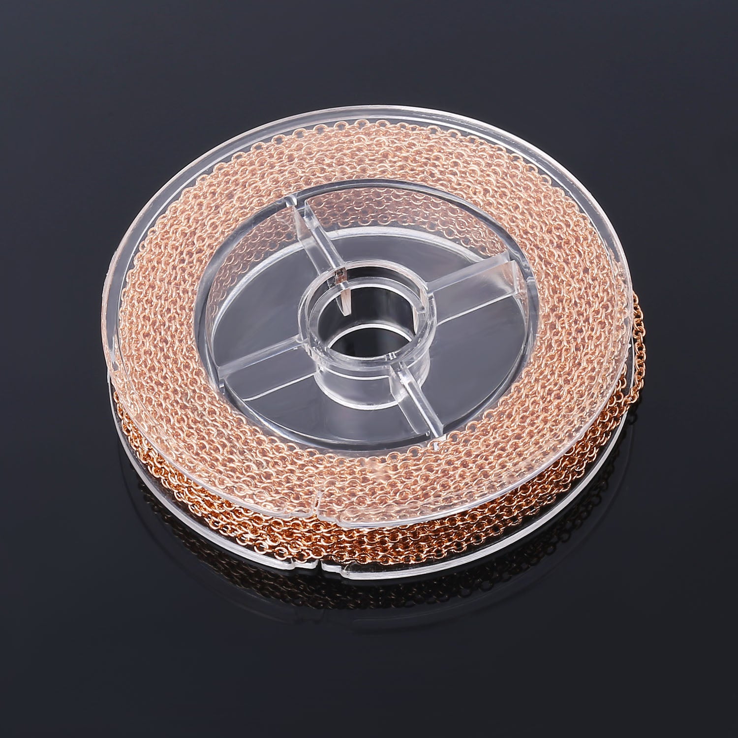 33 Feet 2MM Rose Gold Plated Brass Thin Cable O Chain Spool - Alexcraft®