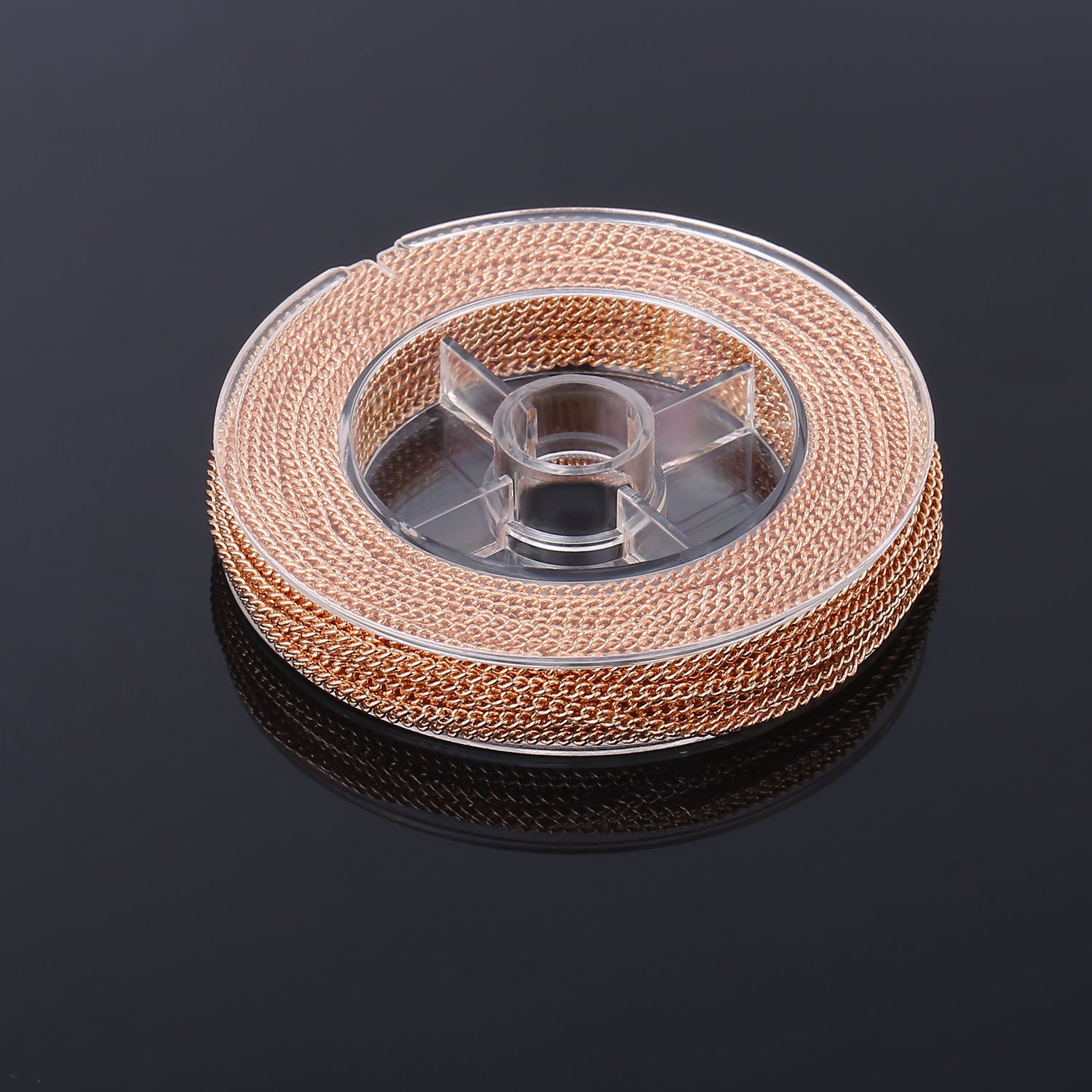 33 Feet 2MM Rose Gold Plated Solid Brass Curb Link Chain Spool - Alexcraft®