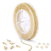 33 Feet 2 MM Gold Plated Solid Brass Cable O Chain Spool - Alexcraft®