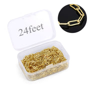 24FT 14K Paperclip Raw Chains - Alexcraft®