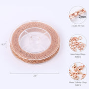 33 Feet 2MM Rose Gold Plated Brass Thin Cable O Chain Spool - Alexcraft®