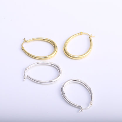 Lightweight Oval Tube Hoop Earrings - Alexcraft®