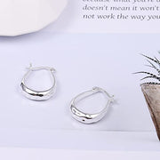 Hoop Earrings for Women Sterling Silver Plated Oval Hoop Earrings Hypoallergenic U Shaped Hoops Earring for Jewelry Gifts