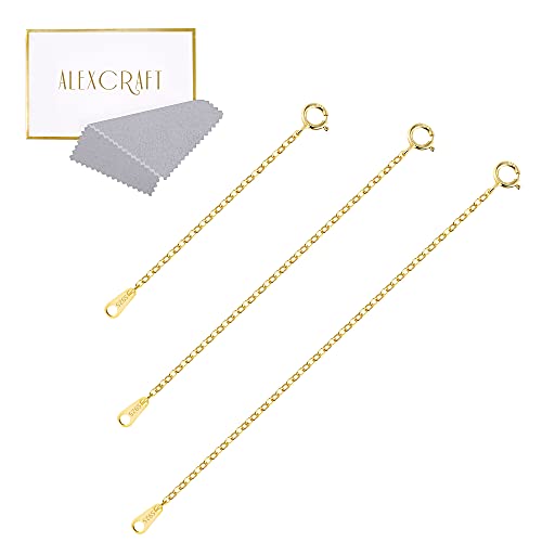 14K Gold Sterling Silver Necklace Bracelet Ankle Extenders（2 3 4 inch）