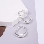 Hoop Earrings for Women Sterling Silver Plated Oval Hoop Earrings Hypoallergenic U Shaped Hoops Earring for Jewelry Gifts