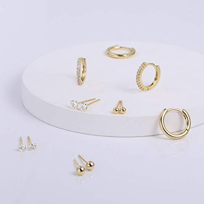 14K Gold Plated Earring Sets for Multiple Piercing - Alexcraft®