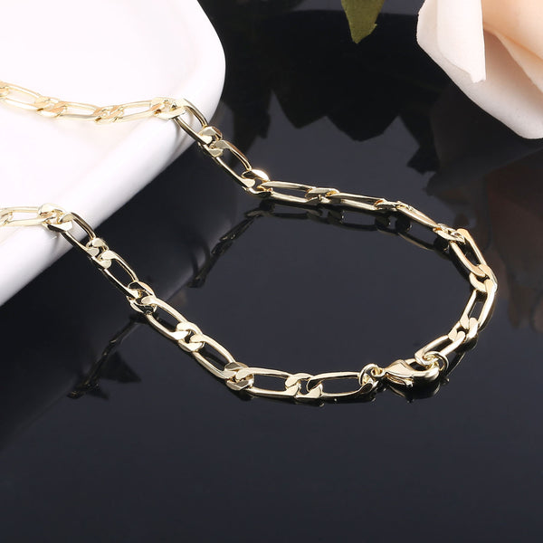 1PCS 14K Gold Plated Flat Figaro Chain Necklace - Alexcraft®