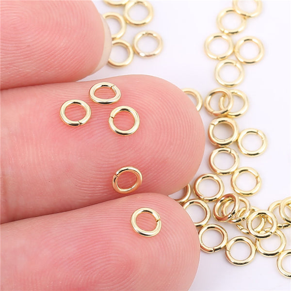 18K Gold 50 PCS 9mm Small Lobster Clasps and 100 PCS 4mm Open Jump Rings - Alexcraft®