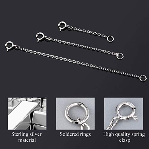 14K Gold Necklace Extender 925 Sterling Silver Chain Extension Necklace Bracelet Anklet Extender for Jewelry Making(1 2 3 inch)