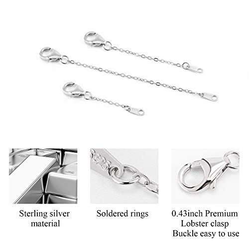 Set of 3 Sterling Silver Extenders (1",2",3") - Alexcraft®