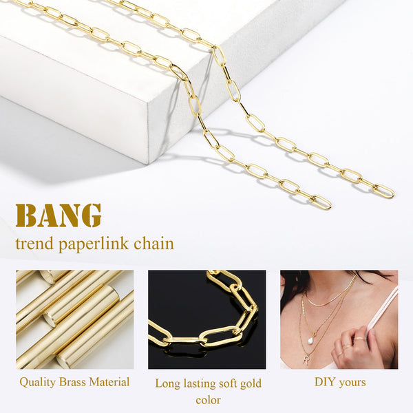 24FT 14K Paperclip Raw Chains - Alexcraft®