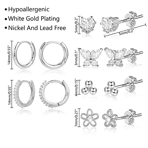Sterling Silver Multi Piercing Earring Set