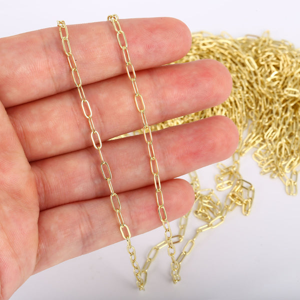 24FT 14K Paperclip Raw Chains - Alexcraft®