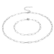 Paperclip Link Chain Necklace & Bracelet Set - Alexcraft®